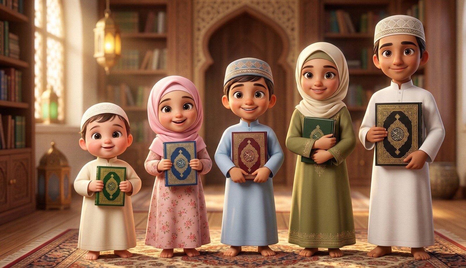 A young child beginning their Quran learning journey at home with Zaid Academy