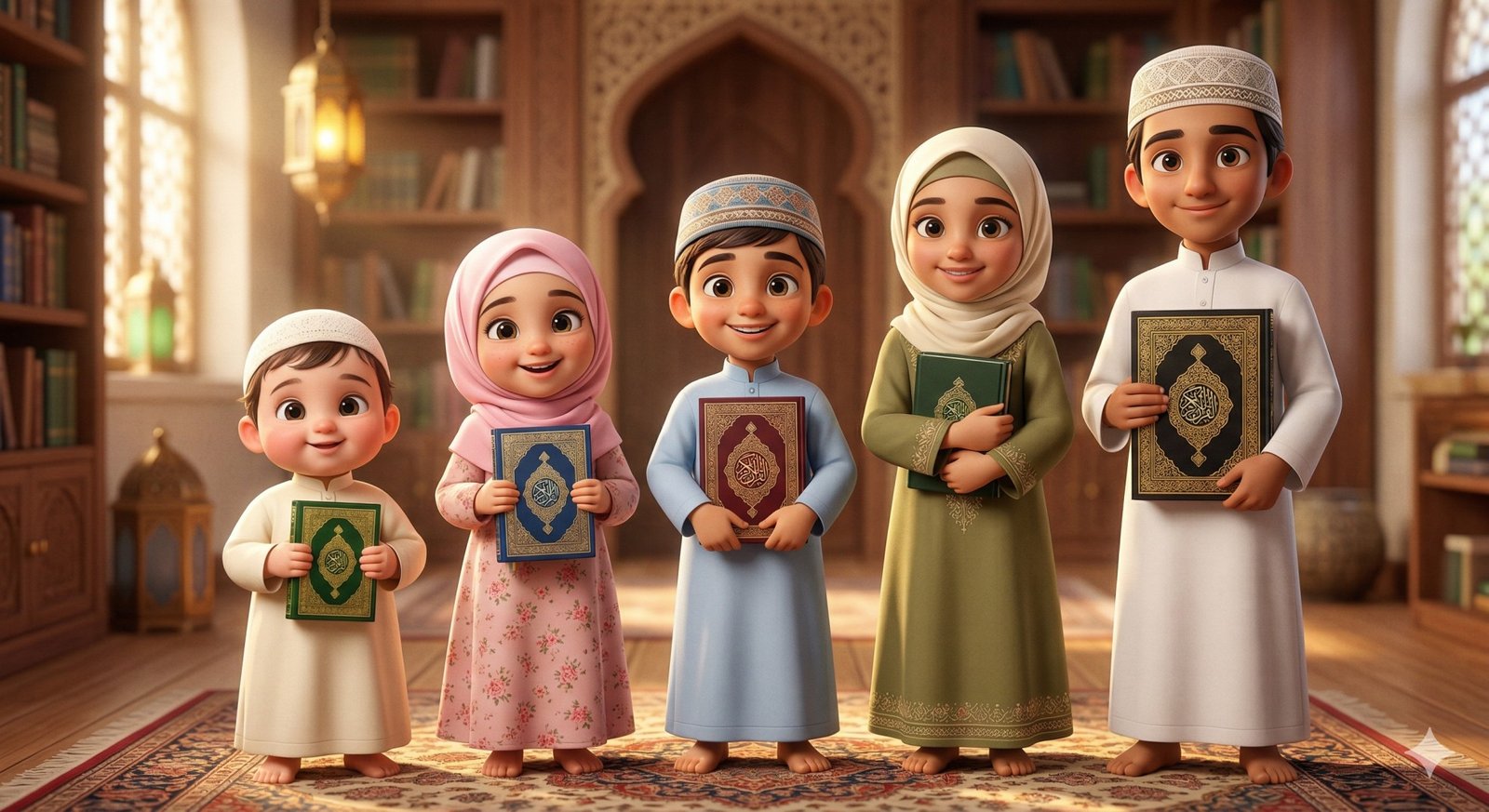 A young child beginning their Quran learning journey at home with Zaid Academy